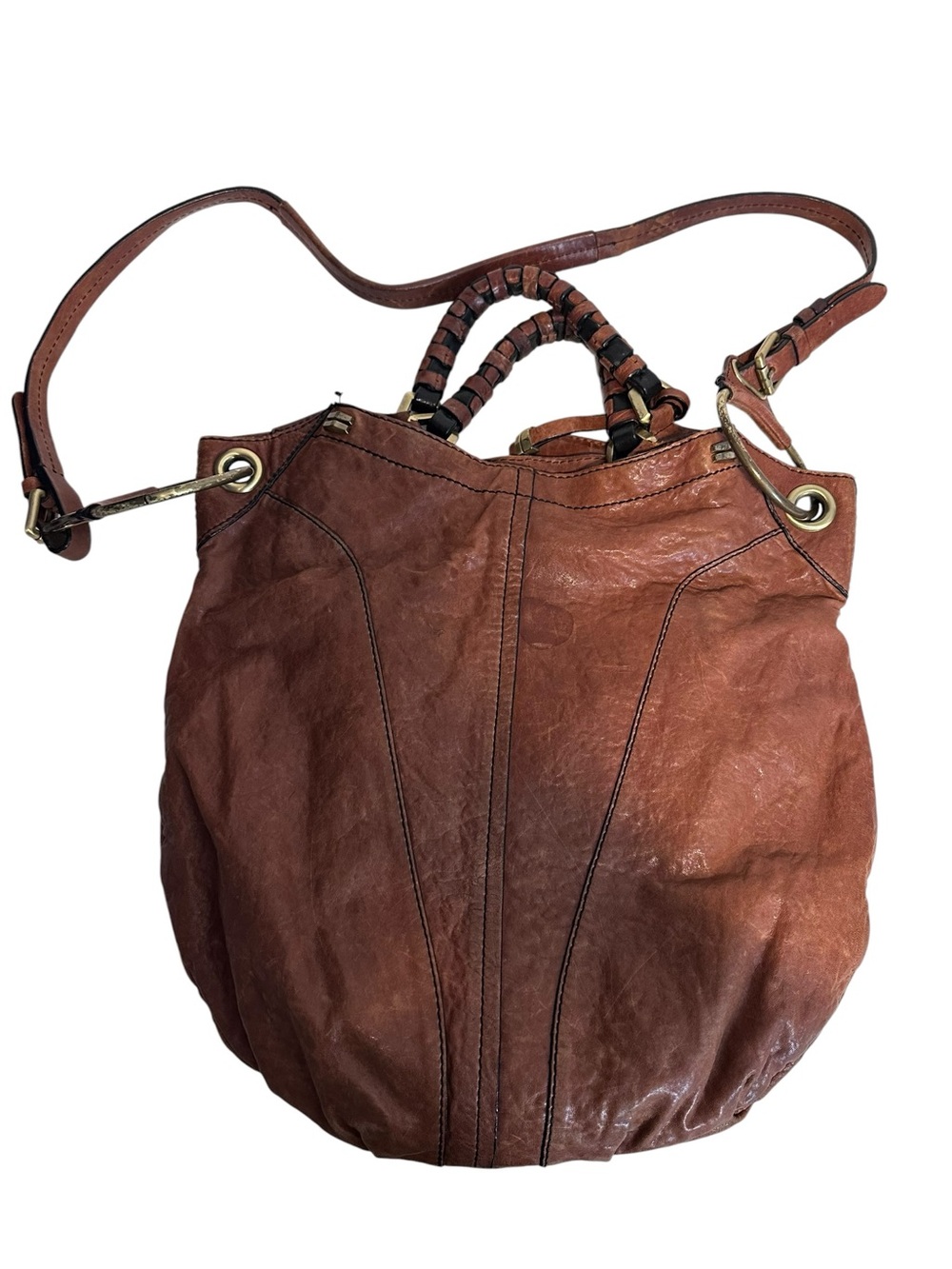 Oryany Brown Leather Shoulder Bag